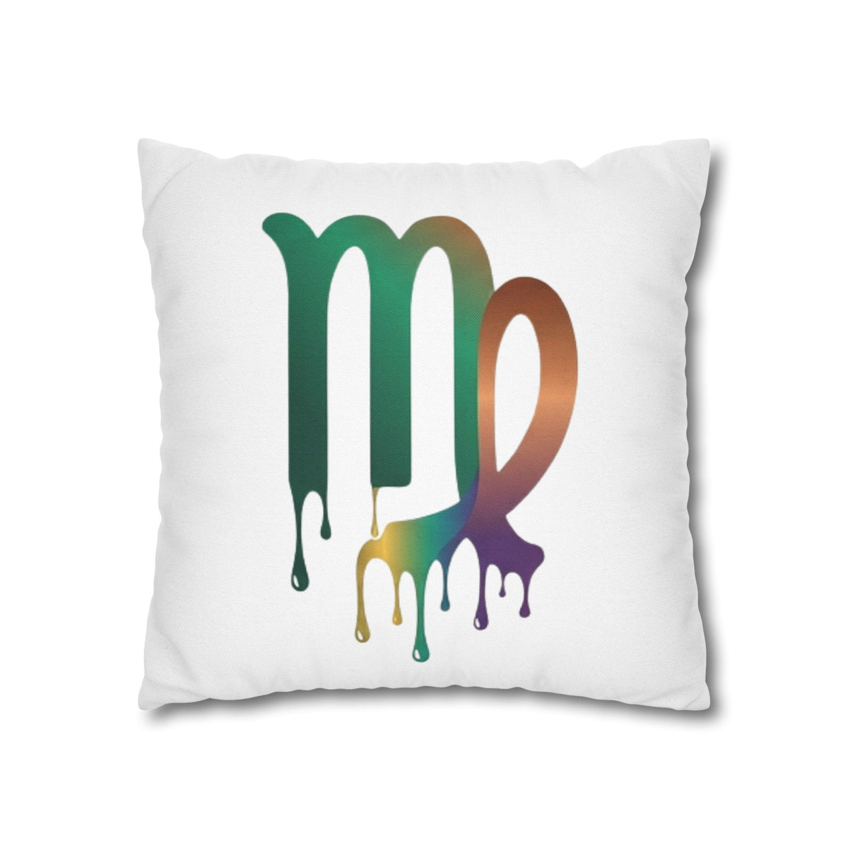 Virgo Zodiac Drip Pillowcase — Colorful Astrology Square Throw Pillow Cover