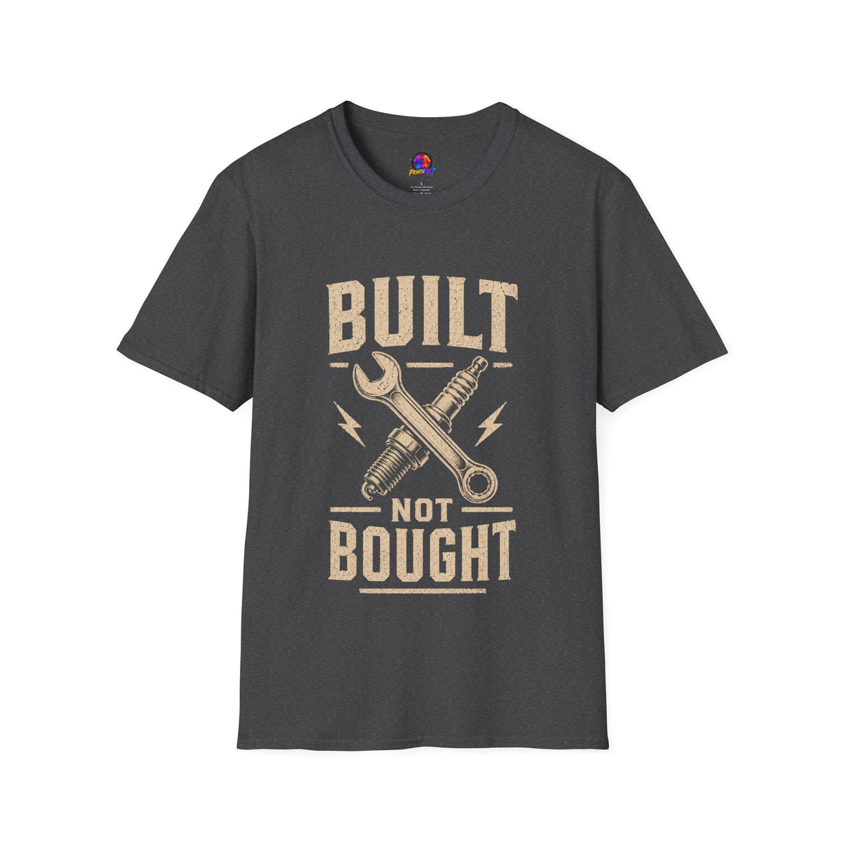 Built Not Bought T-Shirt — Vintage Mechanic DIY Garage Tee
