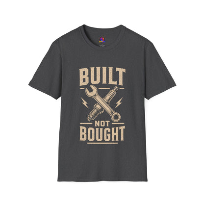 Built Not Bought T-Shirt — Vintage Mechanic DIY Garage Tee