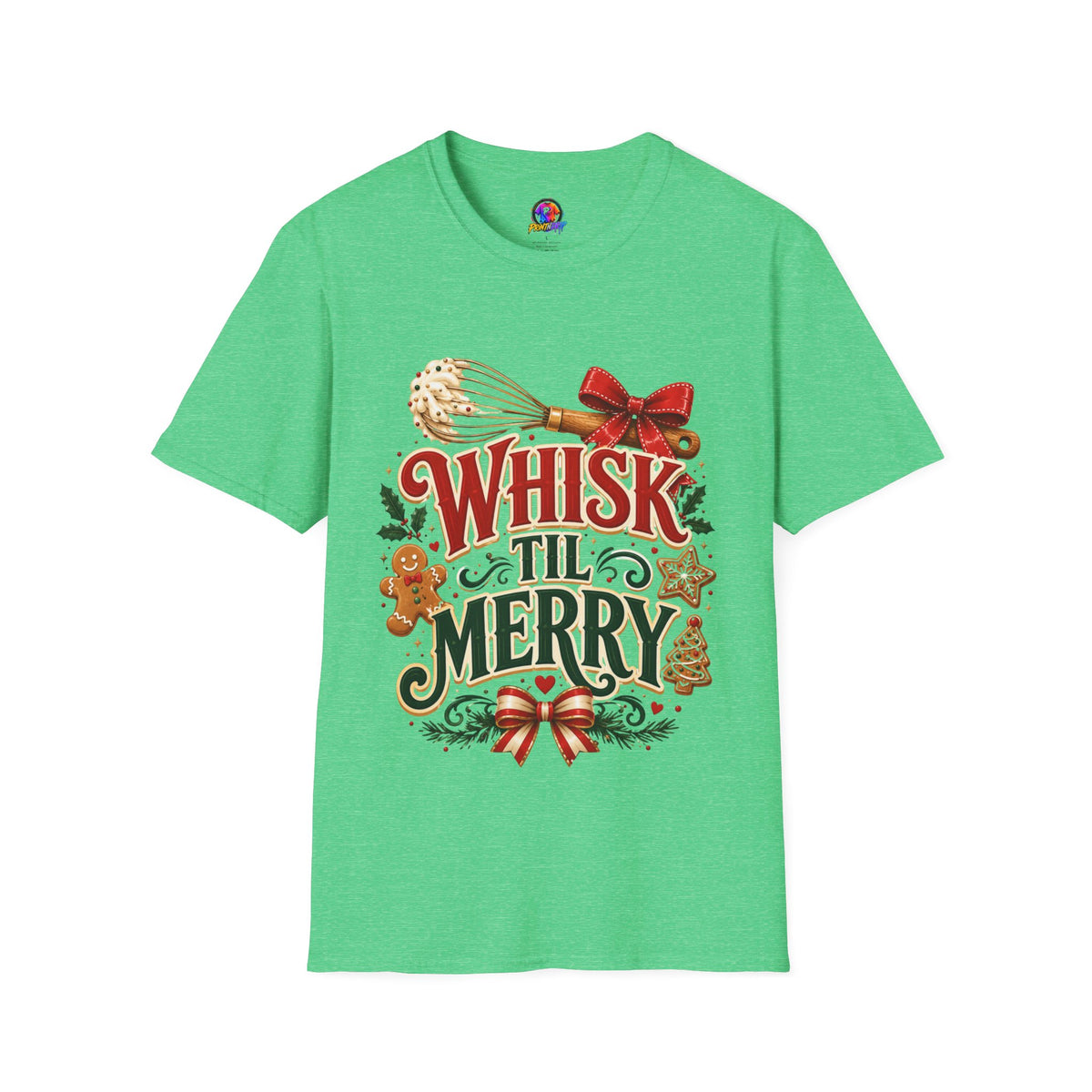 Christmas Baking T-Shirt — "Whisk 'Til Merry" Holiday Tee