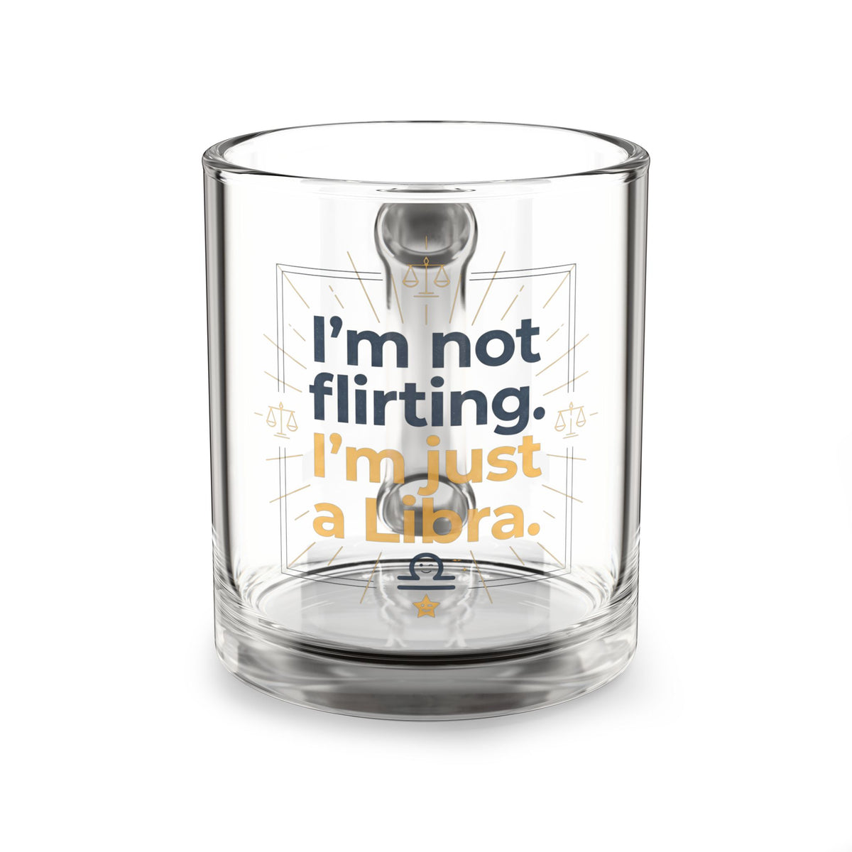 Libra Glass Mug — "I’m Not Flirting, I’m Just a Libra" 10oz Astrology Coffee Cup