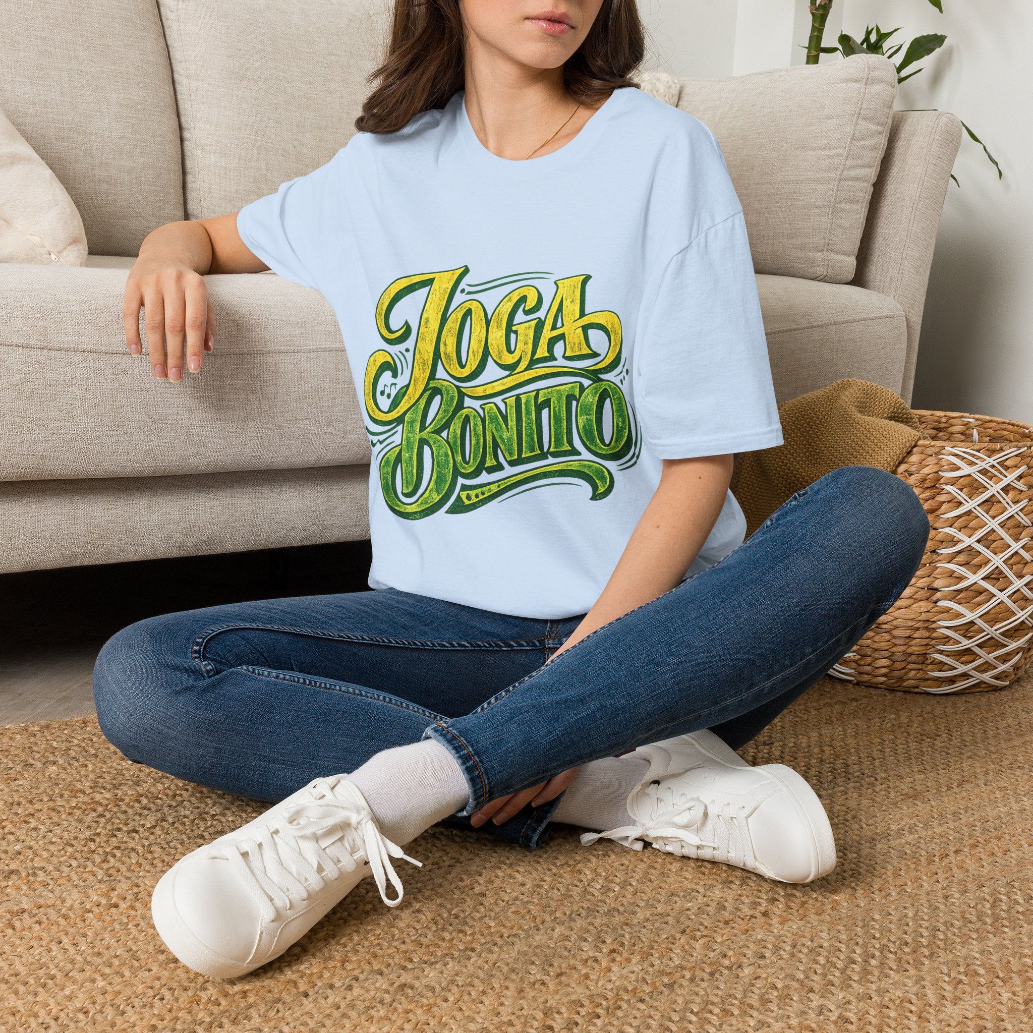 Brazil T-Shirt — 'Joga Bonito' Vintage Soccer Script Tee