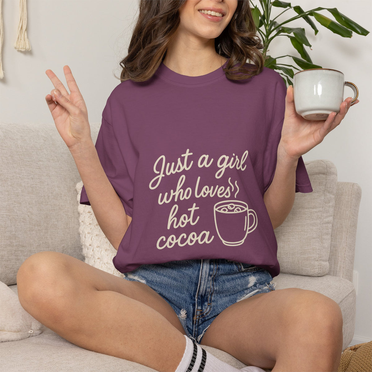 Hot Cocoa Lover T-Shirt — "Just a Girl Loves Hot Cocoa" Graphic Tee - Trending Now - October 2026