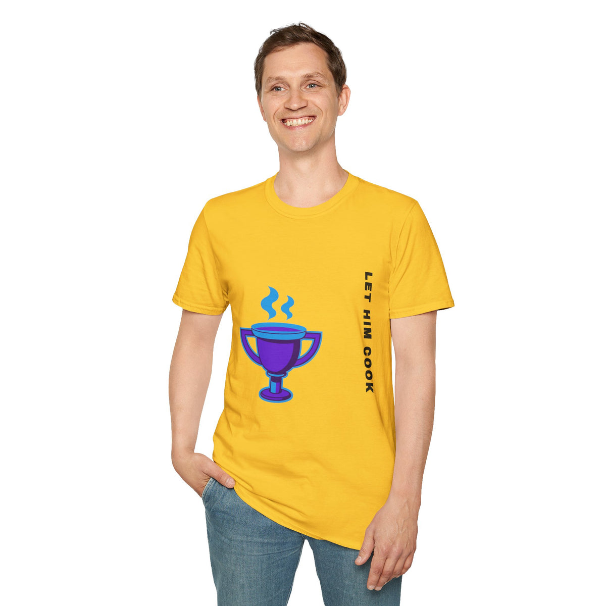 Trophy Mug T‑Shirt — "Let Him Cook" Funny Chef Pride Tee - Trending Now - September 2026