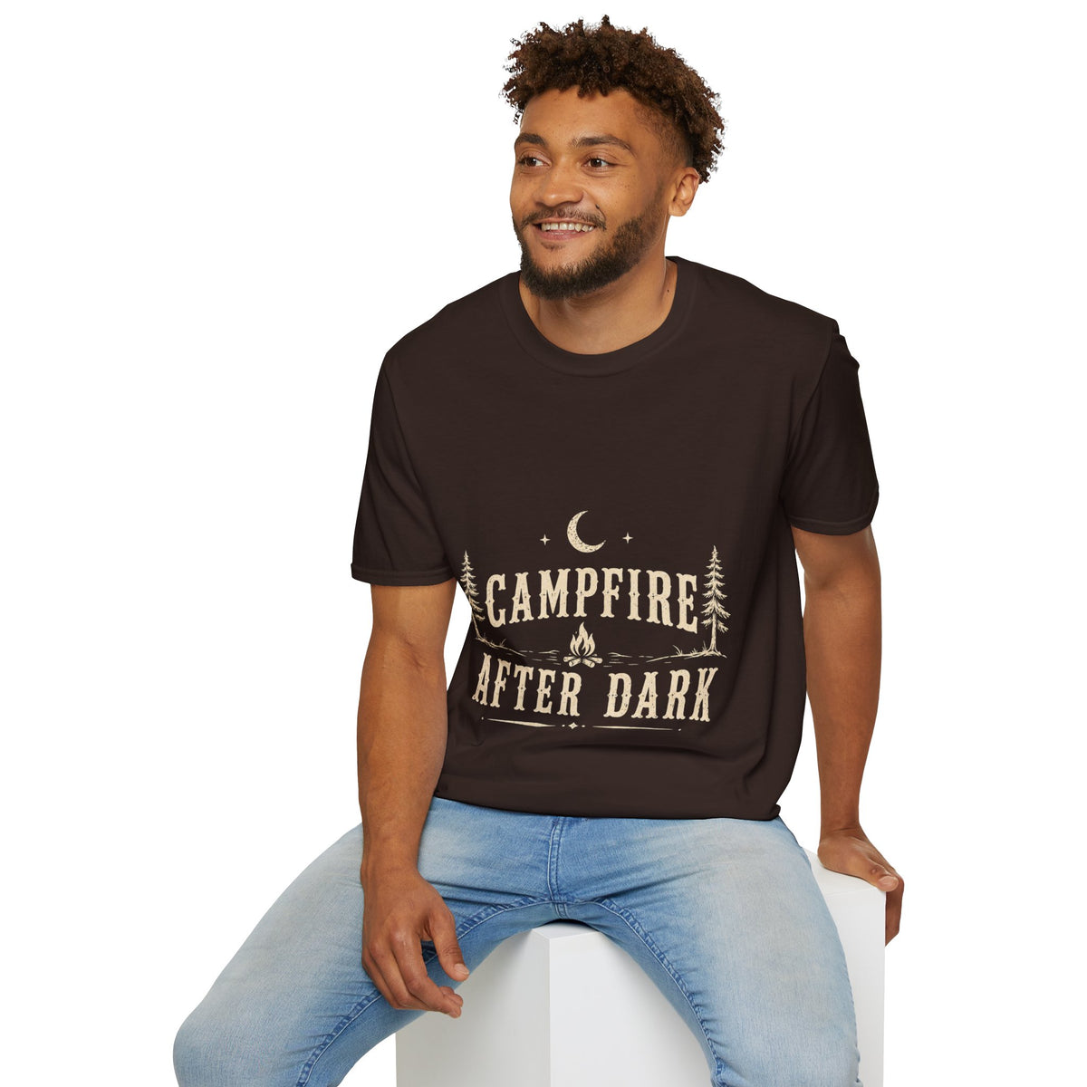 Campfire After Dark T-Shirt — Moonlit Camping Graphic Tee