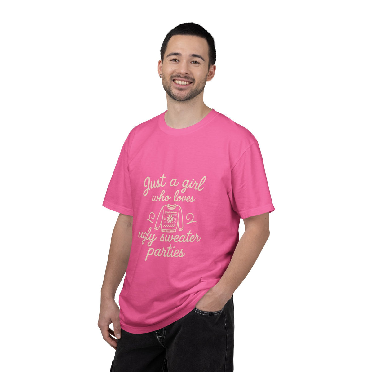 Ugly Sweater Party T-Shirt — "Just a Girl Who Loves Ugly Sweater Parties" - Trending Now - October 2026