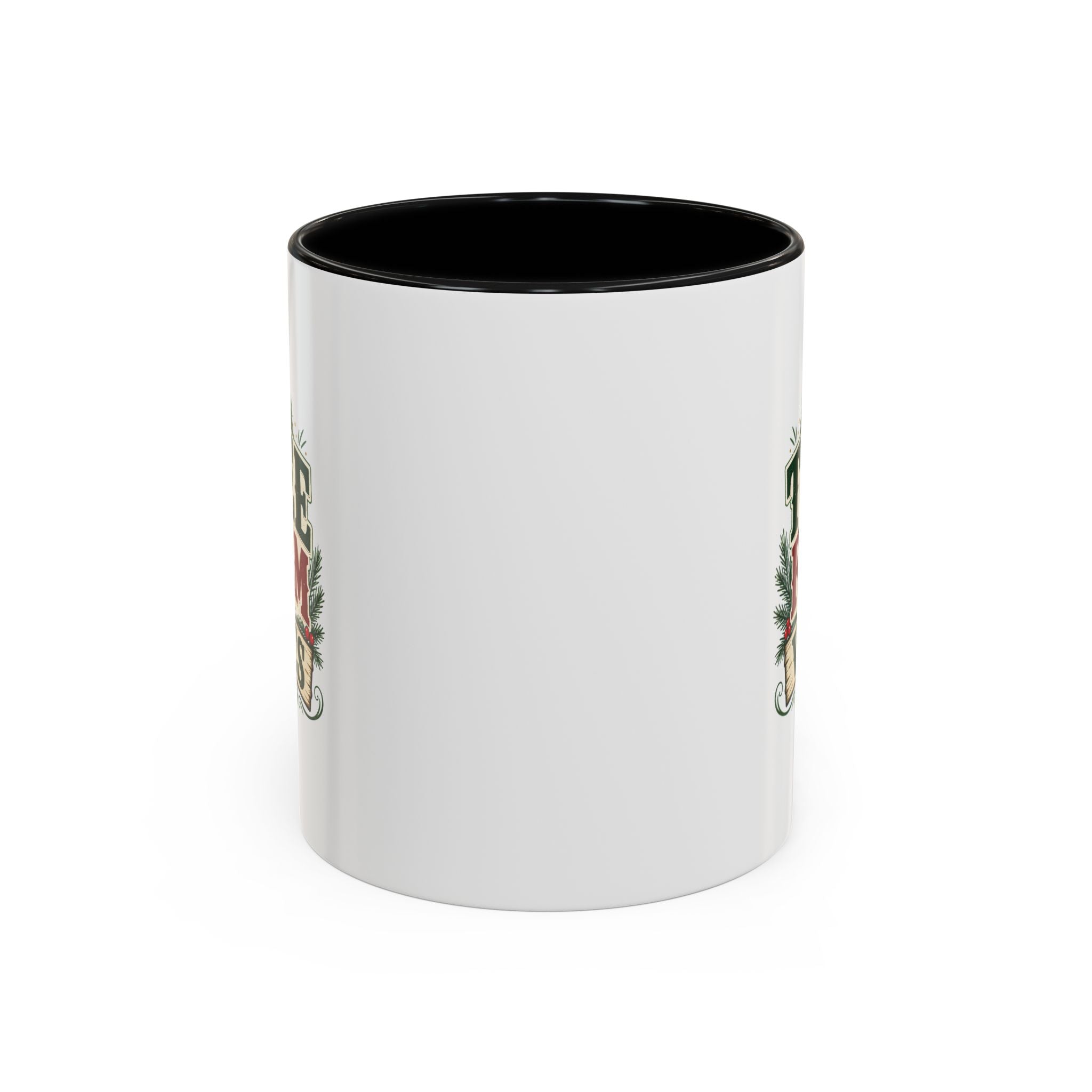 Tree Farm Vibes Accent Coffee Mug — Rustic Christmas Holiday Coffee Cup
