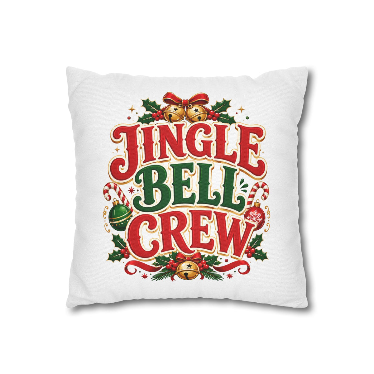 Christmas Jingle Bell Crew Christmas Throw Pillowcase