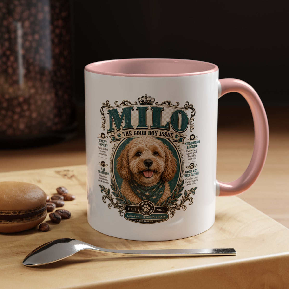 Milo Bailey Dog Dad Mom Milo Dog Portrait Coffee Mug — 'The Good Boy Issue' Accent Mug
