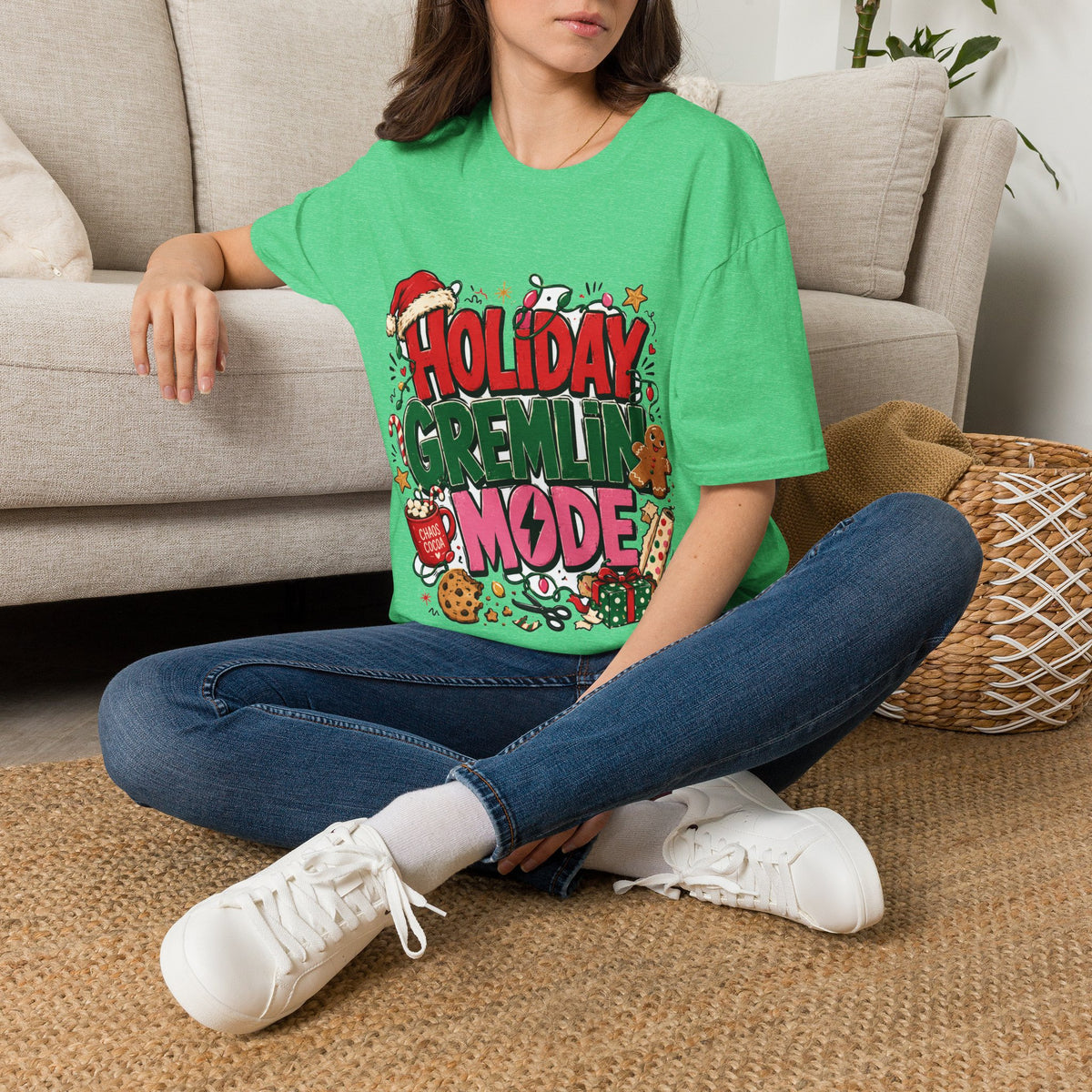 Holiday Gremlin Mode T-Shirt — Christmas Cute Festive Graphic Tee