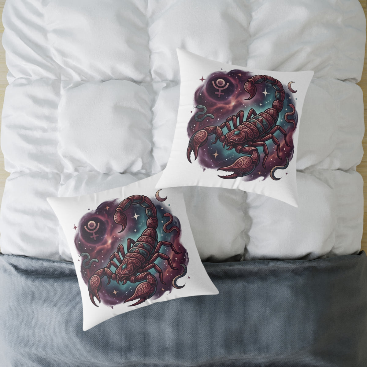 Scorpio Zodiac Astrological Square Poly Canvas Pillow