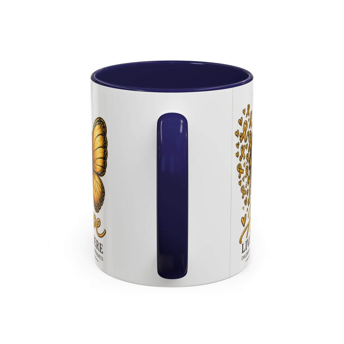 Hope Lives Here Childhood Cancer Awareness Accent Coffee Mug