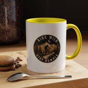 Milo Bailey Dog Dad Mom Ride Wild Stay Humble Accent Coffee Mug — Mountain Biking Adventure Travel Gift