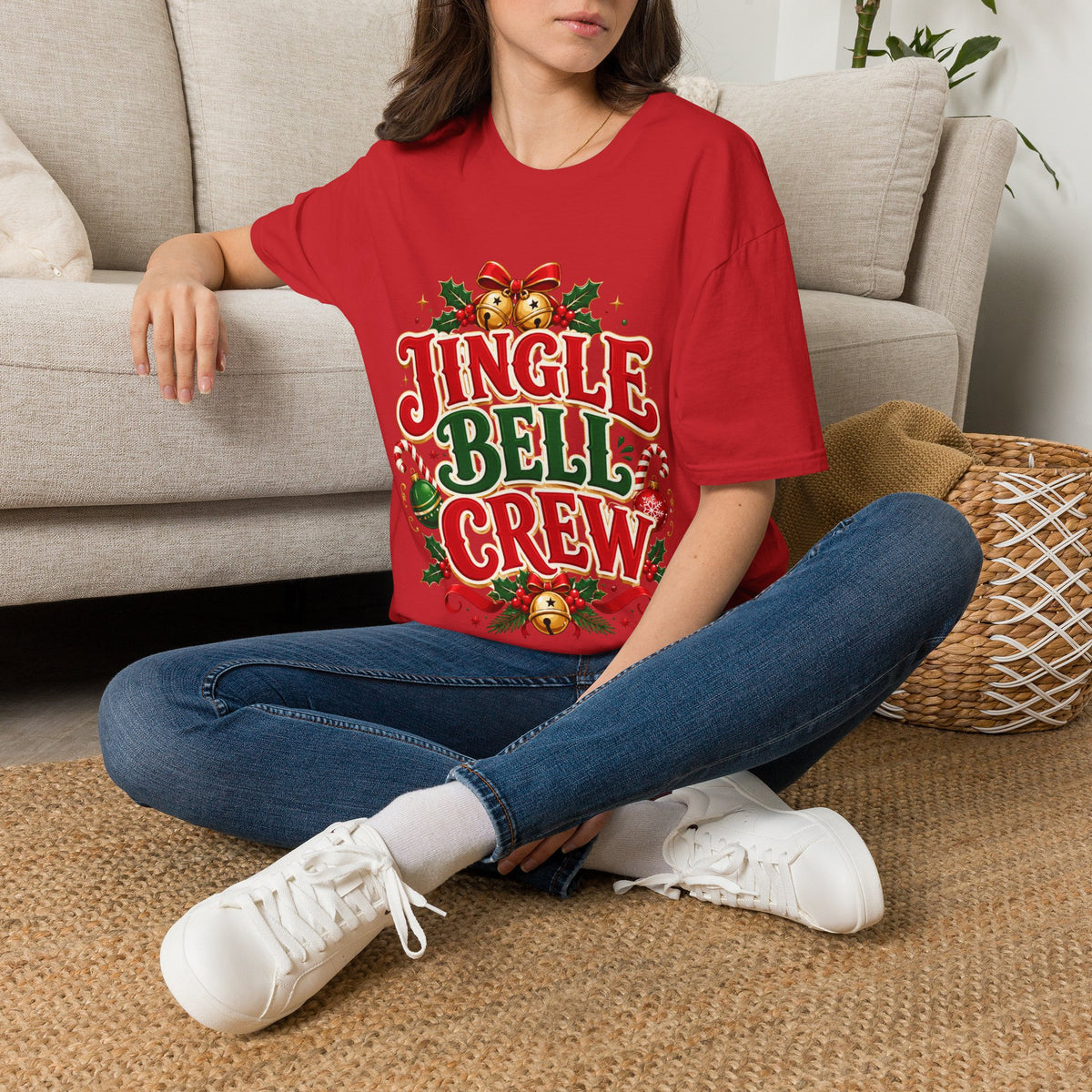 Jingle Bell Crew T-Shirt — Festive Christmas Holiday Tee