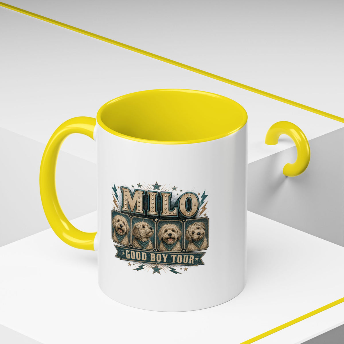 Milo Bailey Dog Dad Mom Milo 'Good Boy Tour' Accent Coffee Mug — Personalized Dog Lover Gift