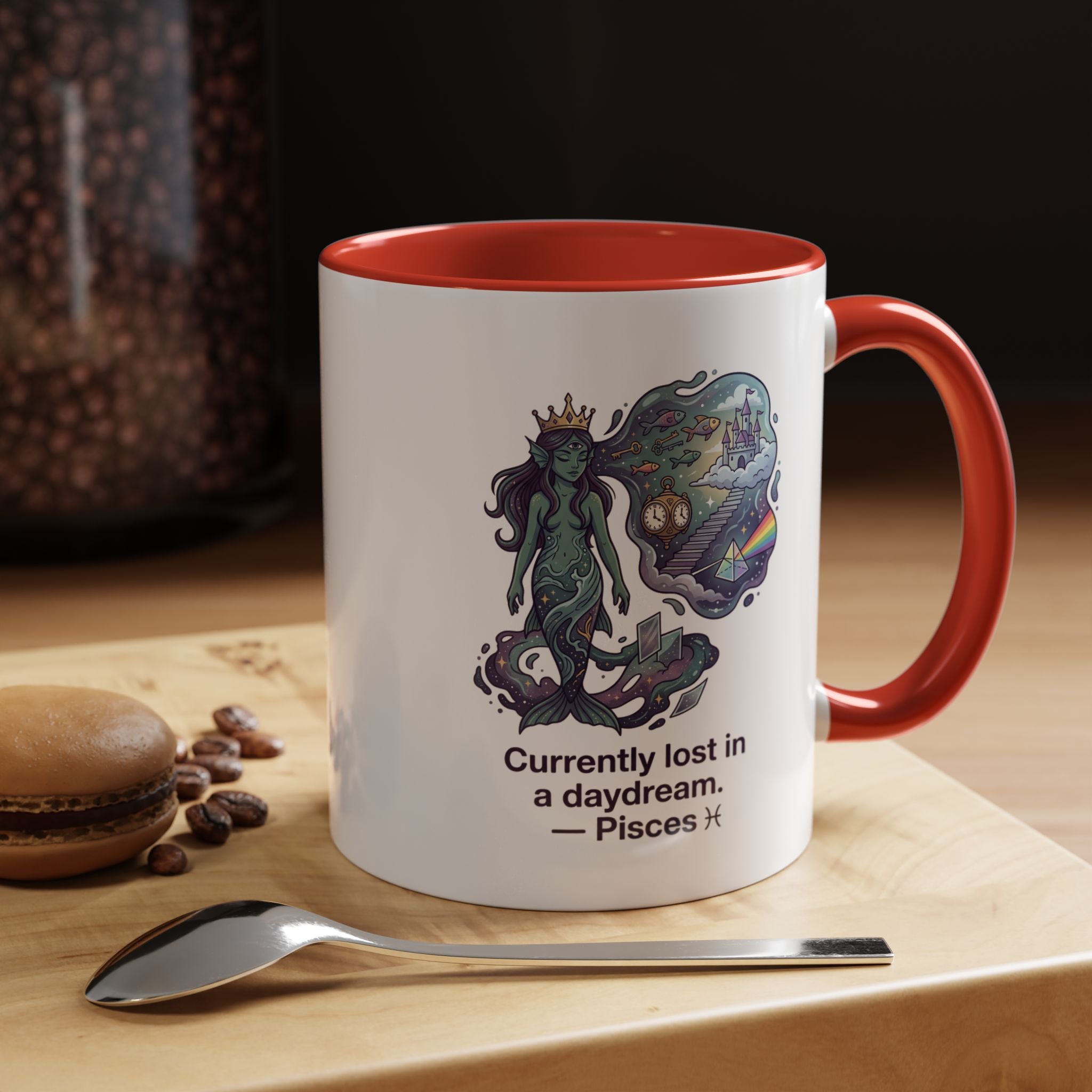 Pisces Daydream Accent Coffee Mug — "Currently lost in a daydream" Astrological Zodiac Gift