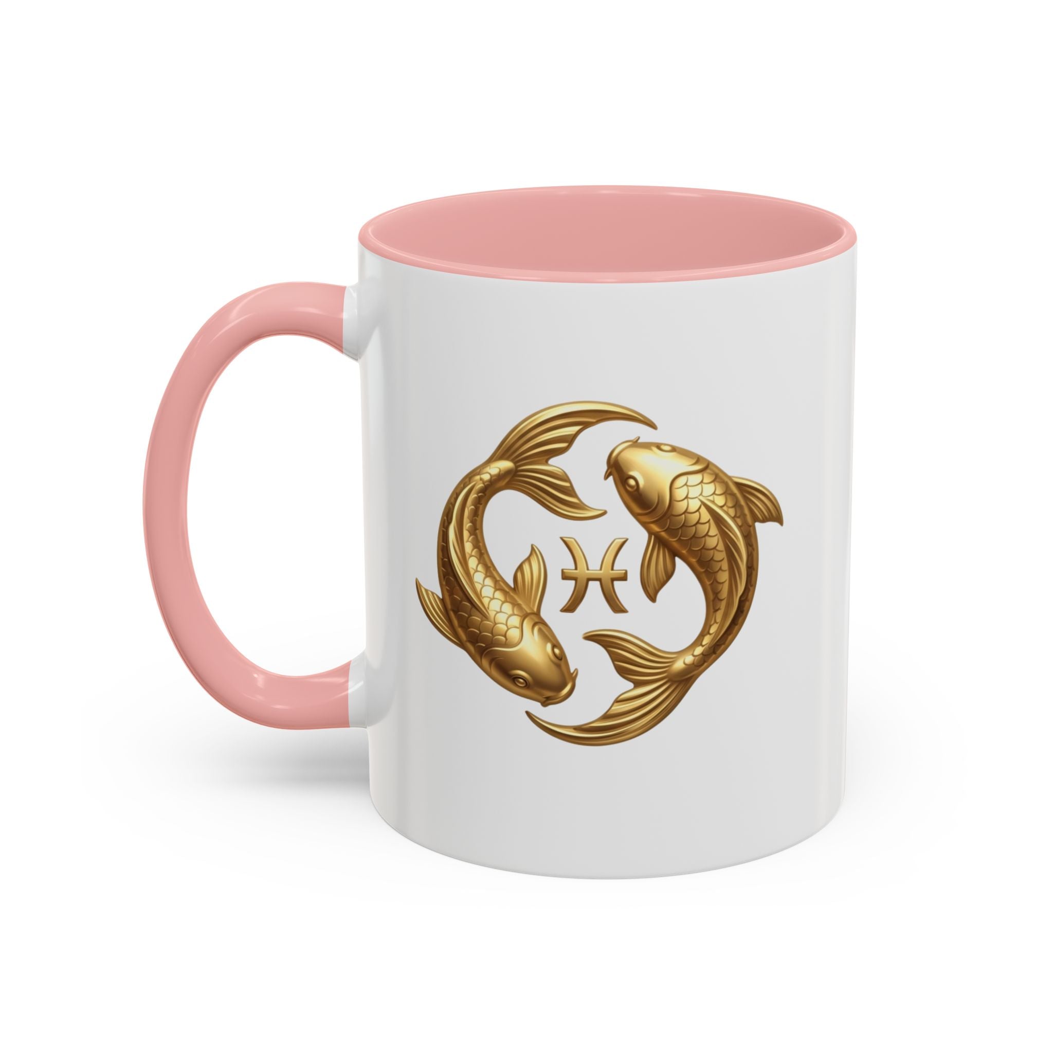 Pisces Zodiac Coffee Mug – Gold Koi Fish Horoscope Accent Mug