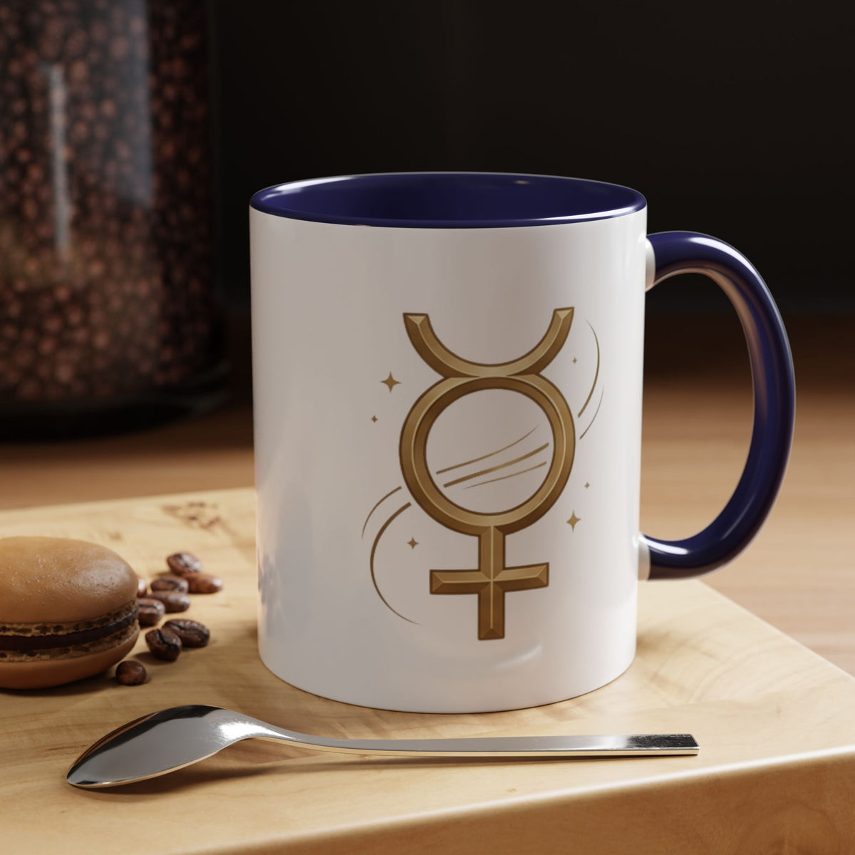 Virgo Zodiac Mercury Mug — Gold Zodiac Astrology Coffee Cup