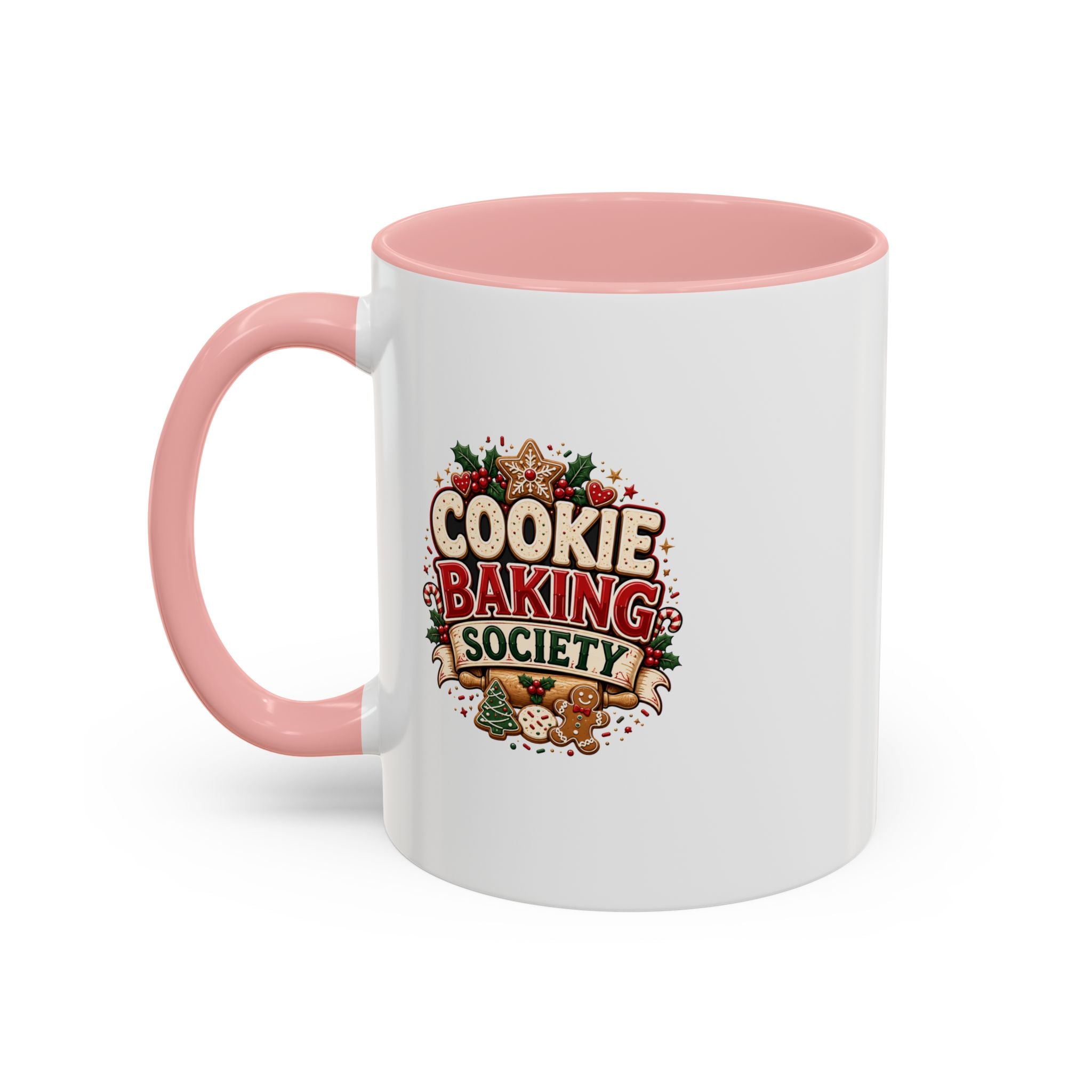 Cookie Baking Society Accent Coffee Mug — Holiday Baking Ceramic Mug