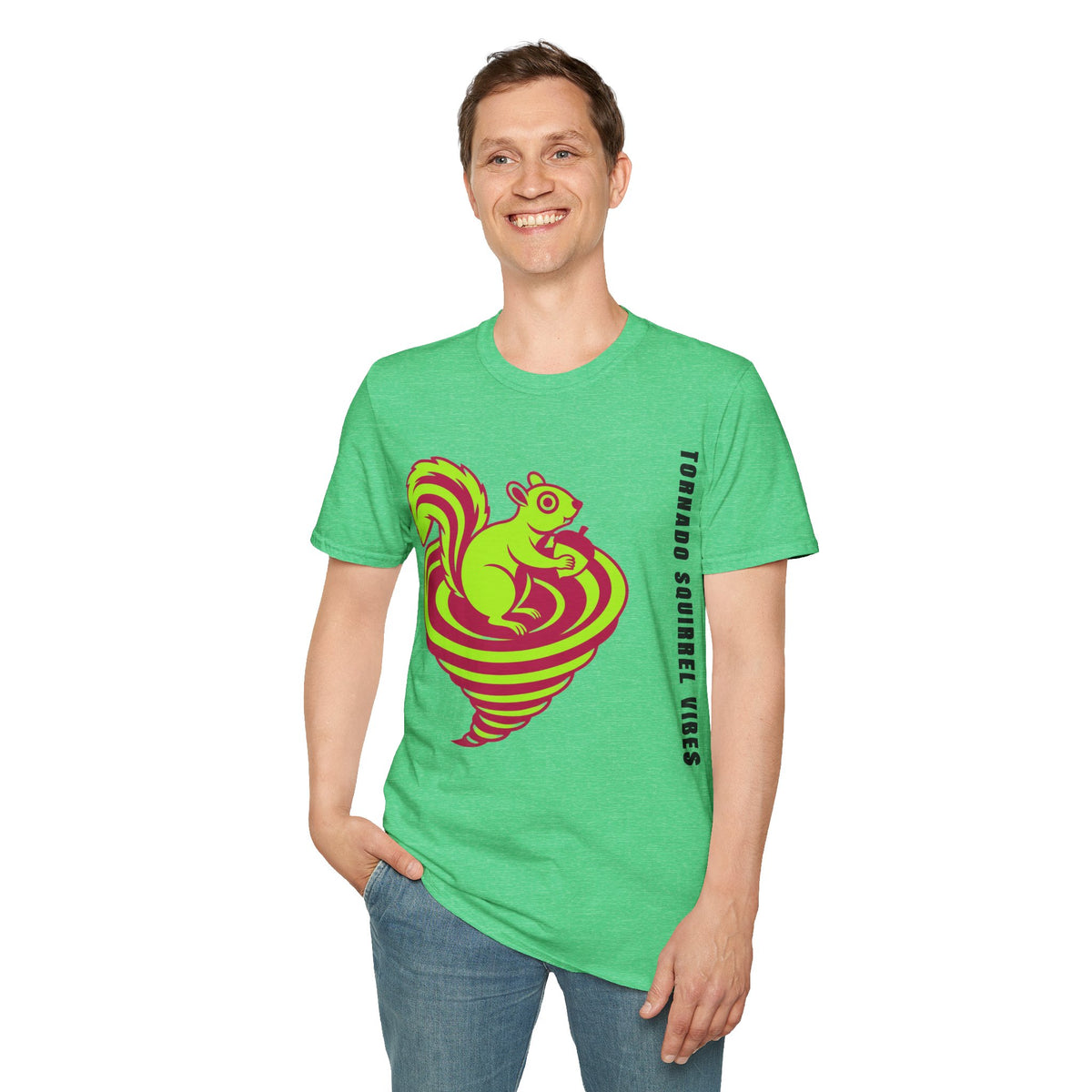 Squirrel Tornado T‑Shirt — Neon Retro Squirrel Whirl Graphic Tee - Trending Now - September 2026