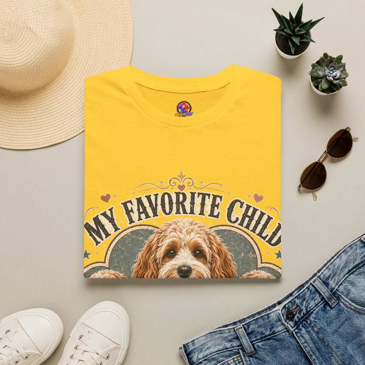Dog Mom T-Shirt — "My Favorite Child" Cavalier Love Graphic Tee