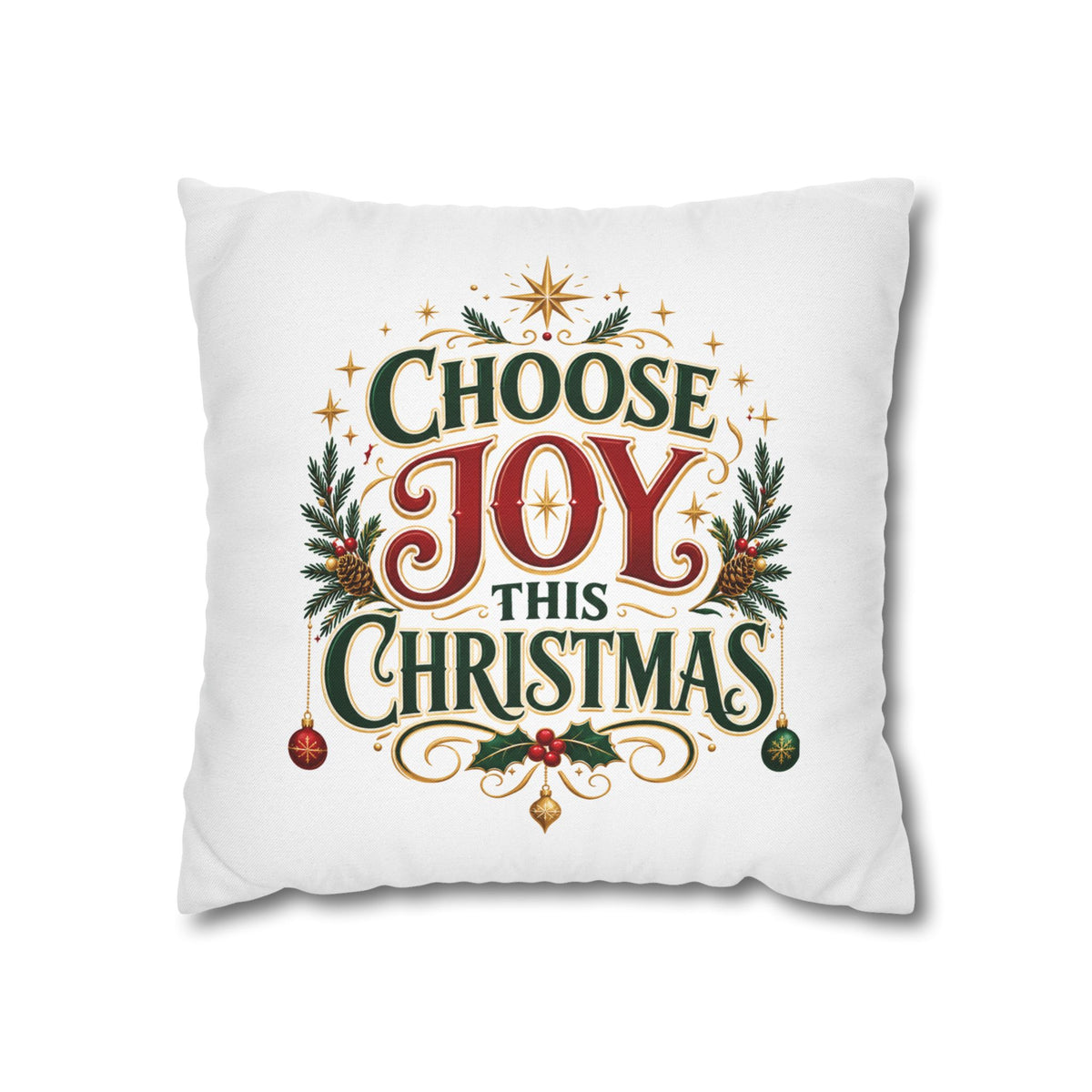 Choose Joy This Christmas Pillowcase – Festive Holiday Decorative Throw Pillow Cover