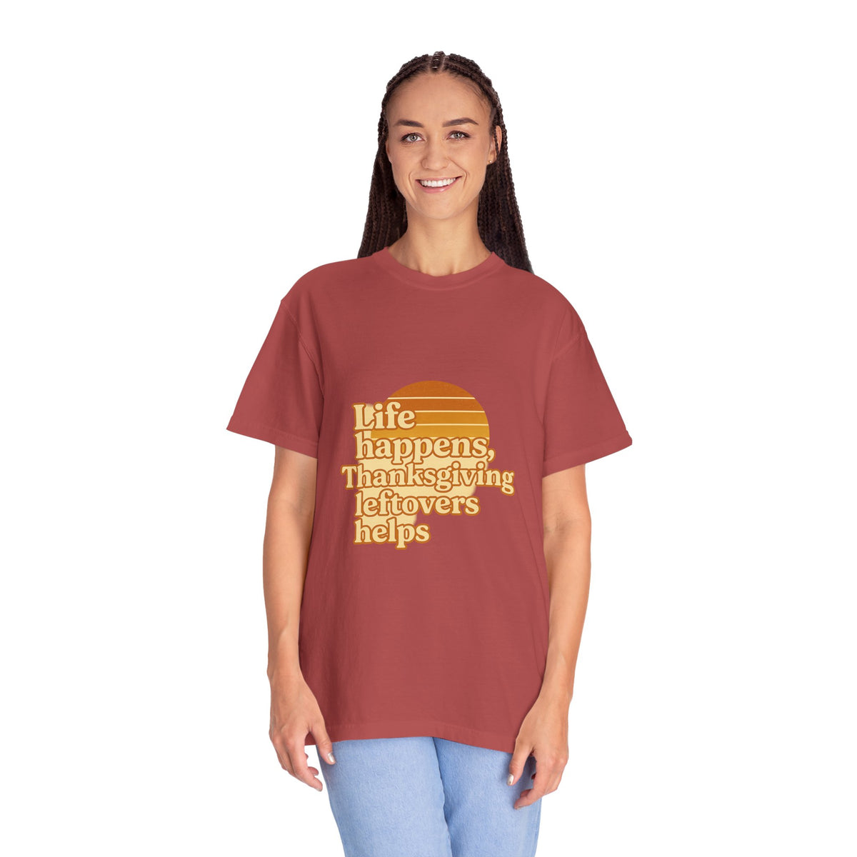 Thanksgiving Leftovers T-Shirt — “Life Happens, Thanksgiving Leftovers Helps” Retro Tee - Trending Now - October 2026