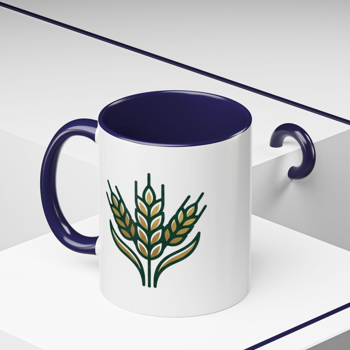 Virgo Zodiac Wheat Ear Accent Coffee Mug – Rustic Farmhouse Tea Cup