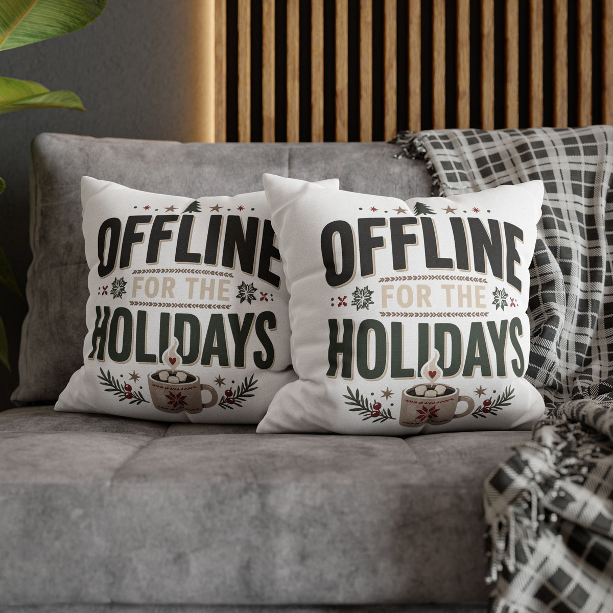 Christmas Offline for the Holidays Decorative Pillowcase