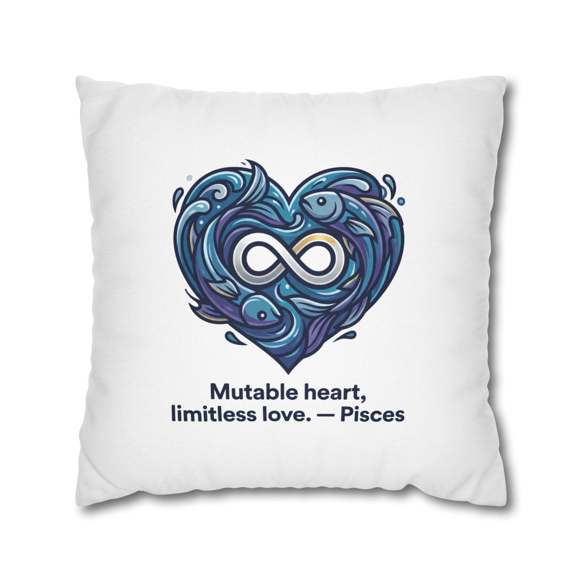 Pisces Infinity Heart Pillowcase — "Mutable heart, limitless love."
