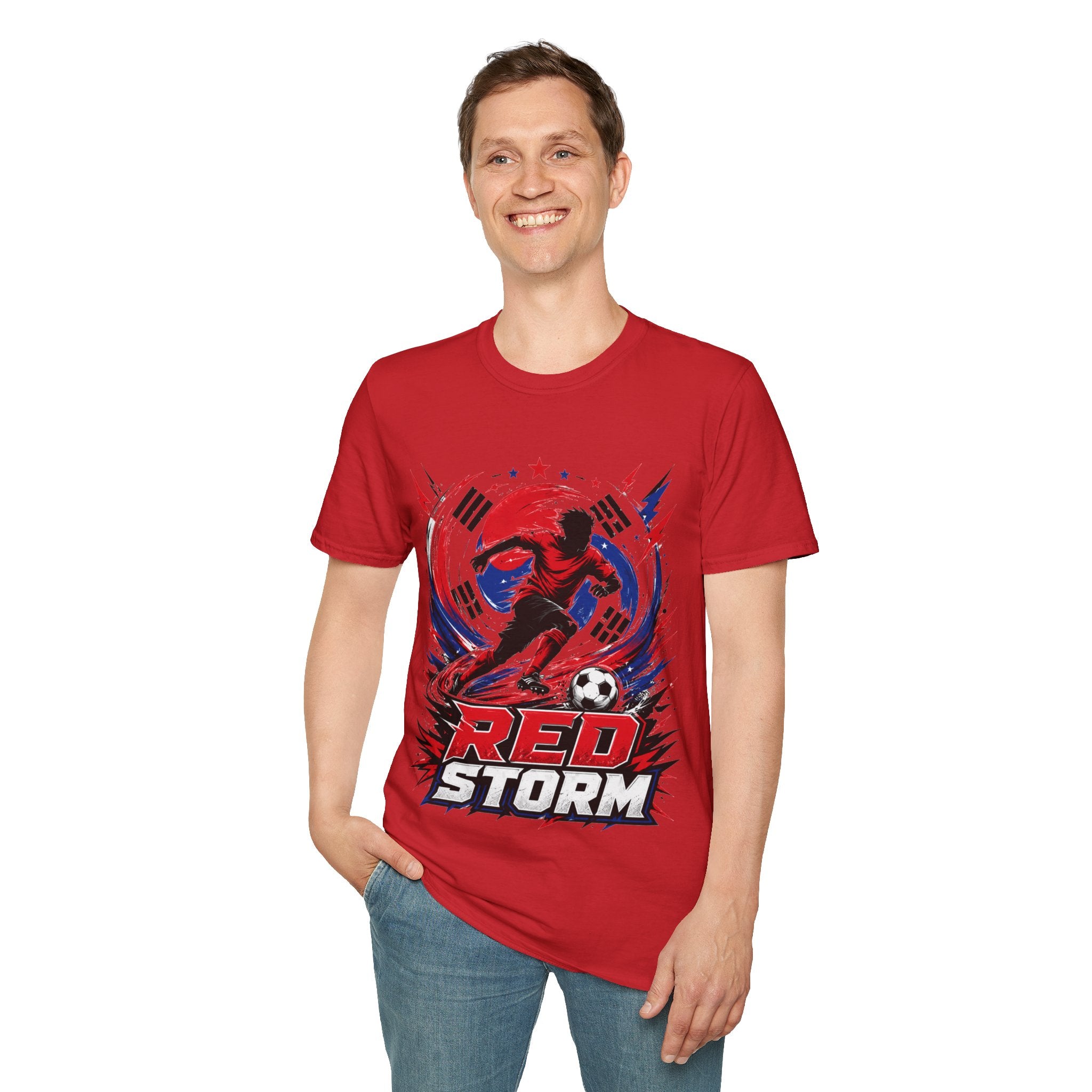 South Korea Red Storm Soccer T-Shirt — Dynamic Player Graphic Tee