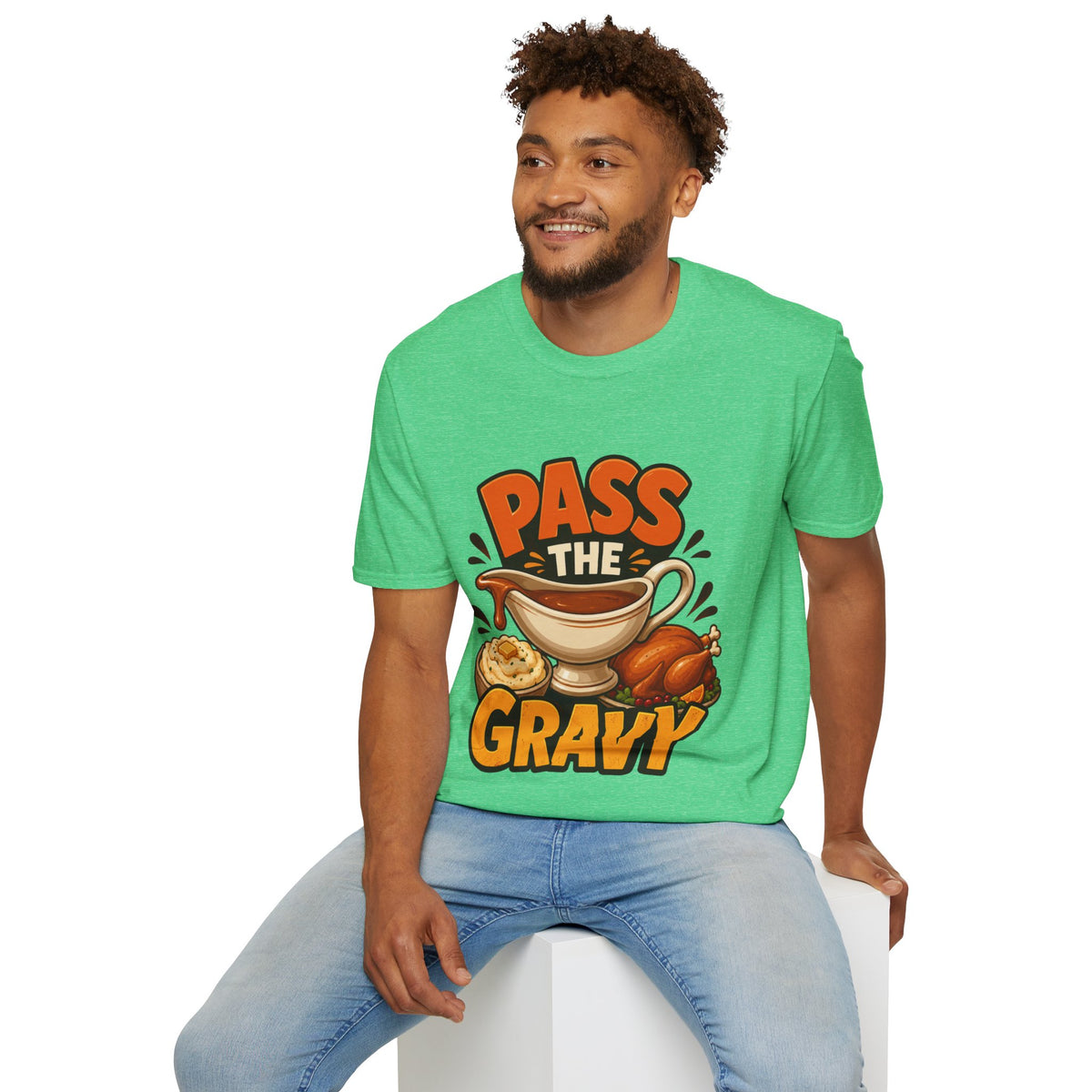 Thanksgiving T-Shirt Pass the Gravy T-Shirt — Funny Thanksgiving Turkey Dinner Tee