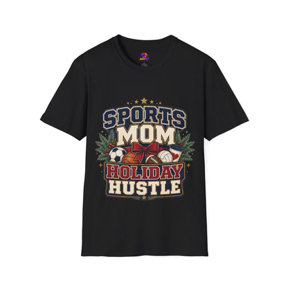 Sports Mom T‑Shirt — "Holiday Hustle" Athletic Mom Tee