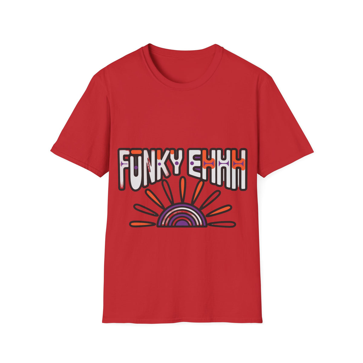 "Funky Ehhh" Retro Rainbow Tee | Groovy 70s Slogan T-Shirt - Trending Now - September 2026