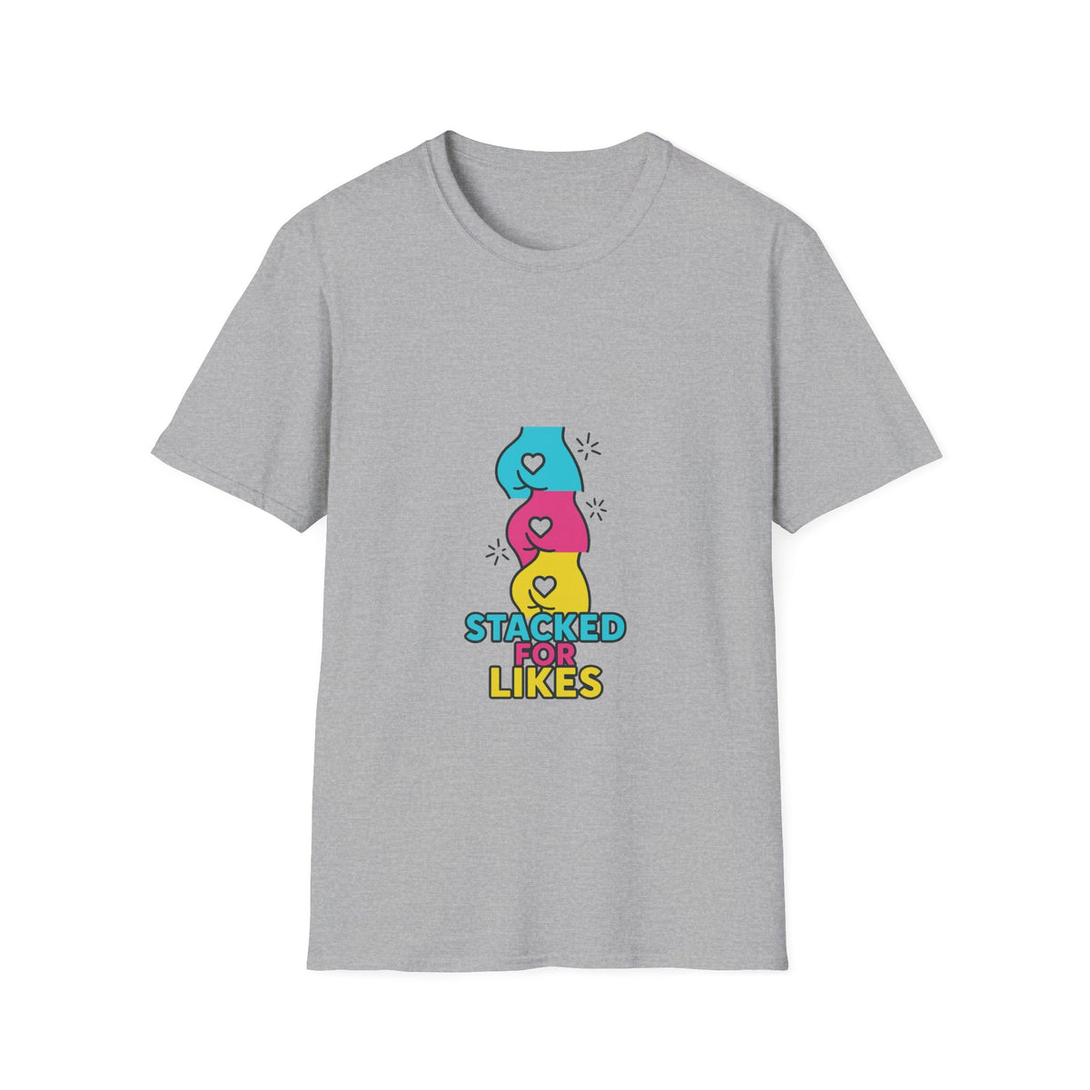 Stacked Likes T-Shirt — Cute Colorful Social Media Hearts Graphic Tee - Trending Now - October 2026