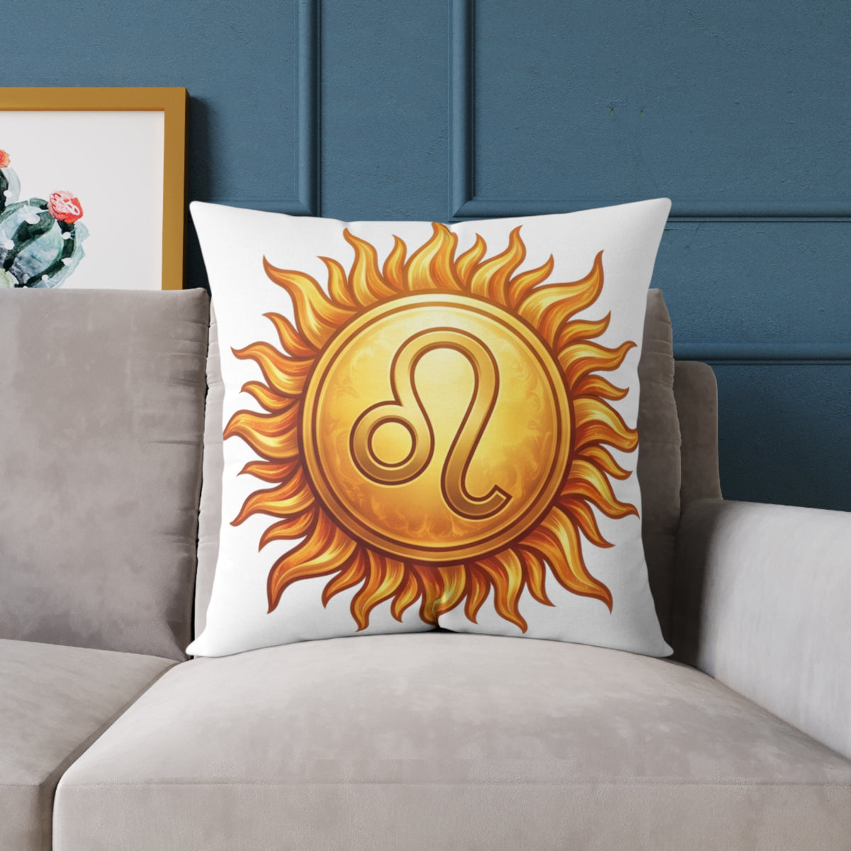 Leo Zodiac Sun Astrological Square Poly Canvas Pillow