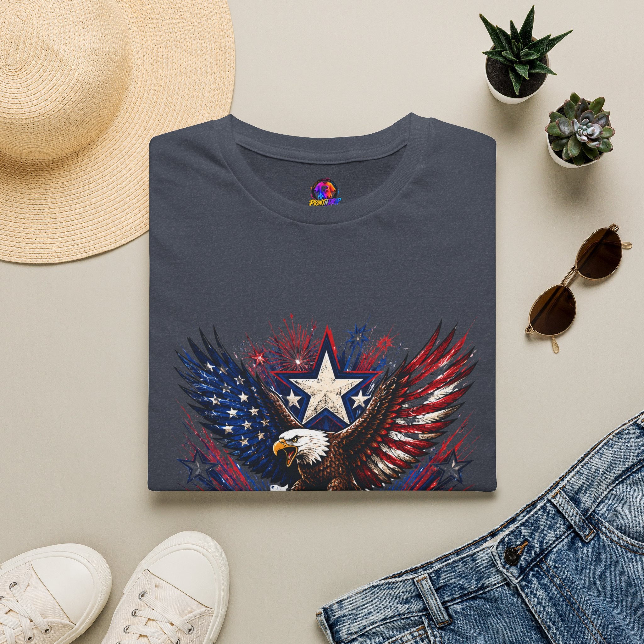 T-Shirt — Patriotic Eagle "250 Years Still Loud" American Flag Tee