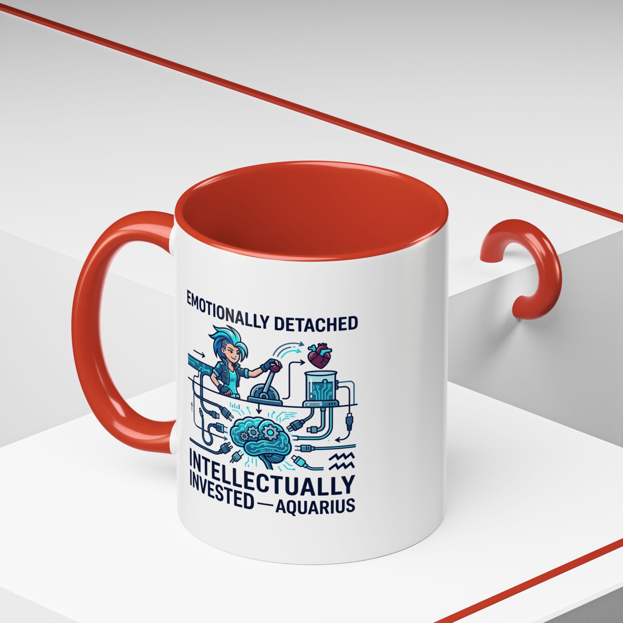 Aquarius Coffee Mug - "Emotionally Detached, Intellectually Invested" Accent Mug 11oz