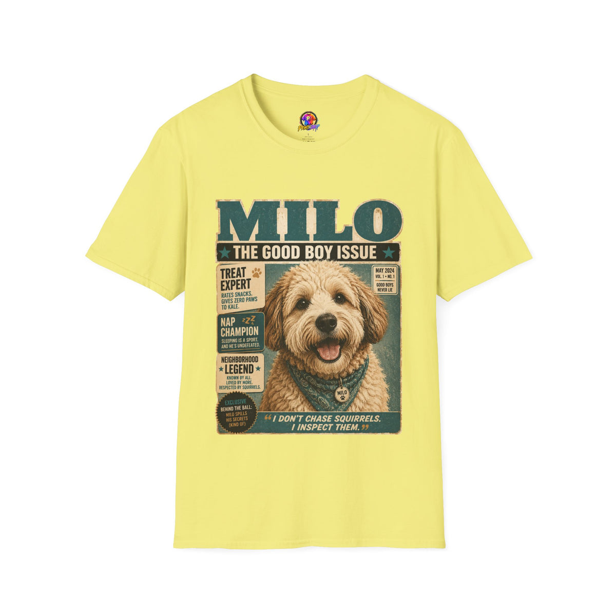 Milo 'The Good Boy Issue' Dog Magazine T-Shirt