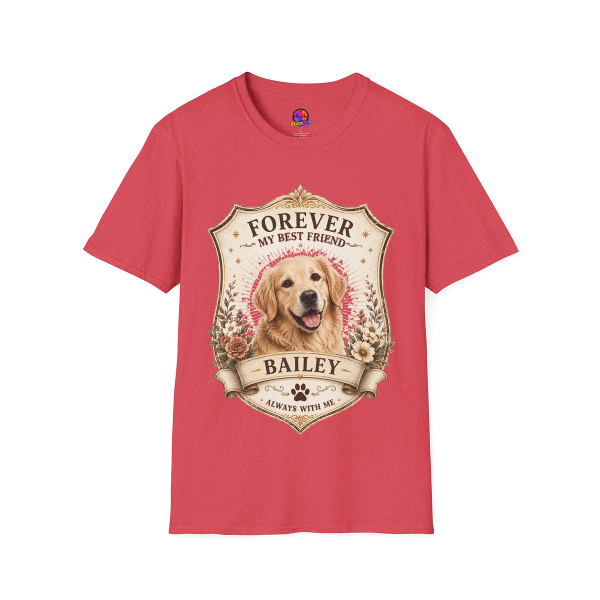 Dog Memorial T-Shirt — "Forever My Best Friend" Personalized Golden Retriever Tribute
