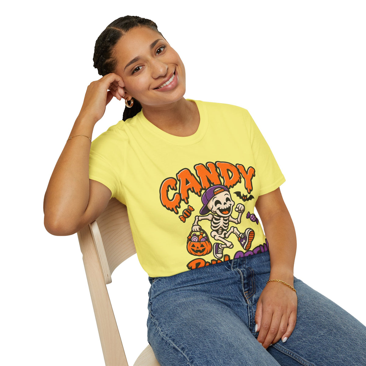Candy Run Crew T-Shirt — Halloween Skeleton Trick-or-Treat Tee