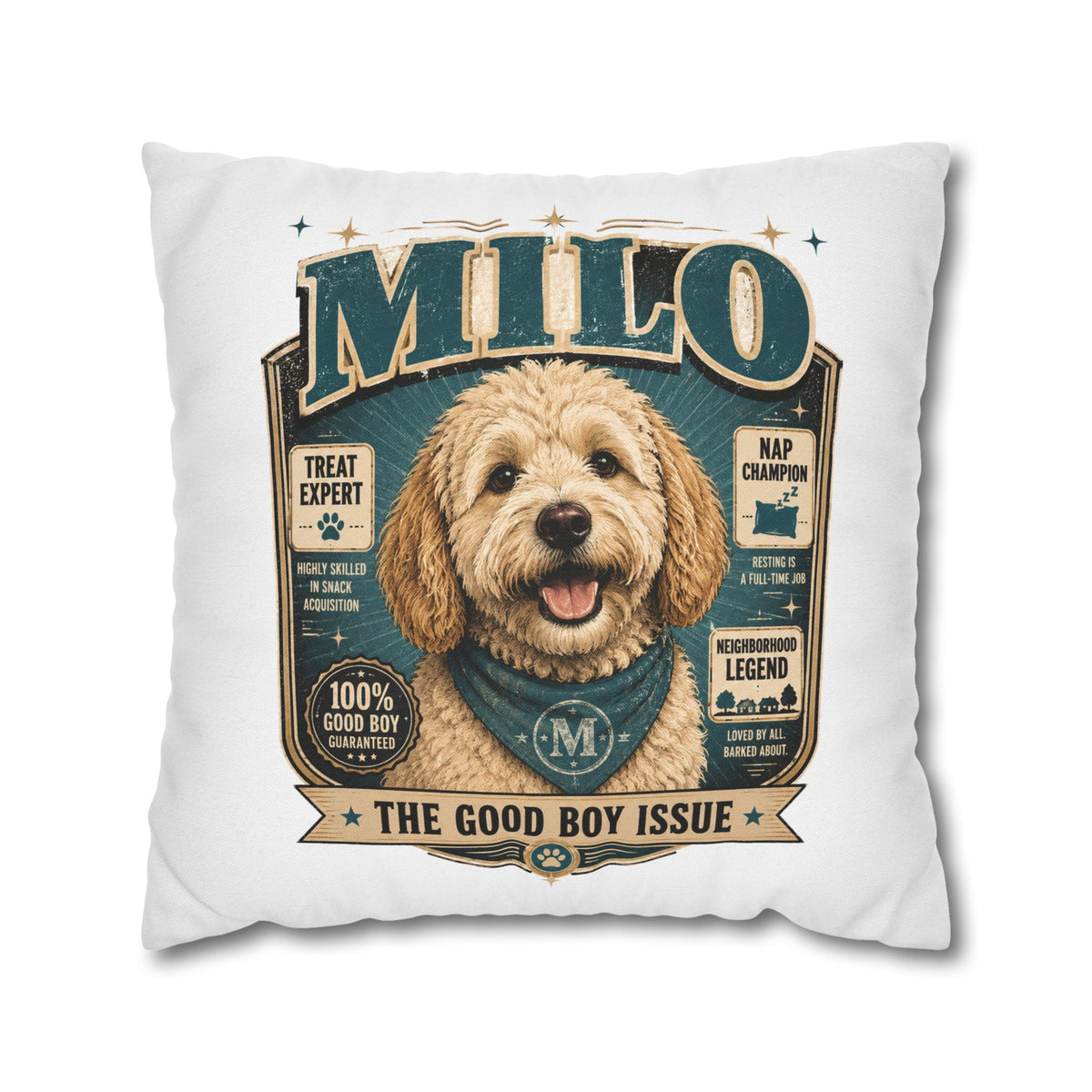 Milo 'The Good Boy Issue' Decorative Pillowcase Milo Bailey Dog Dad Mom
