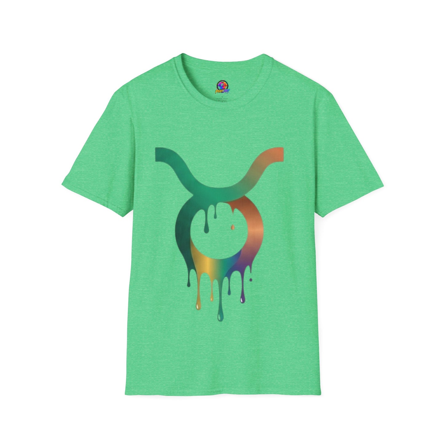 Taurus Drip Graphic Tee — Rainbow Zodiac Bull Shirt