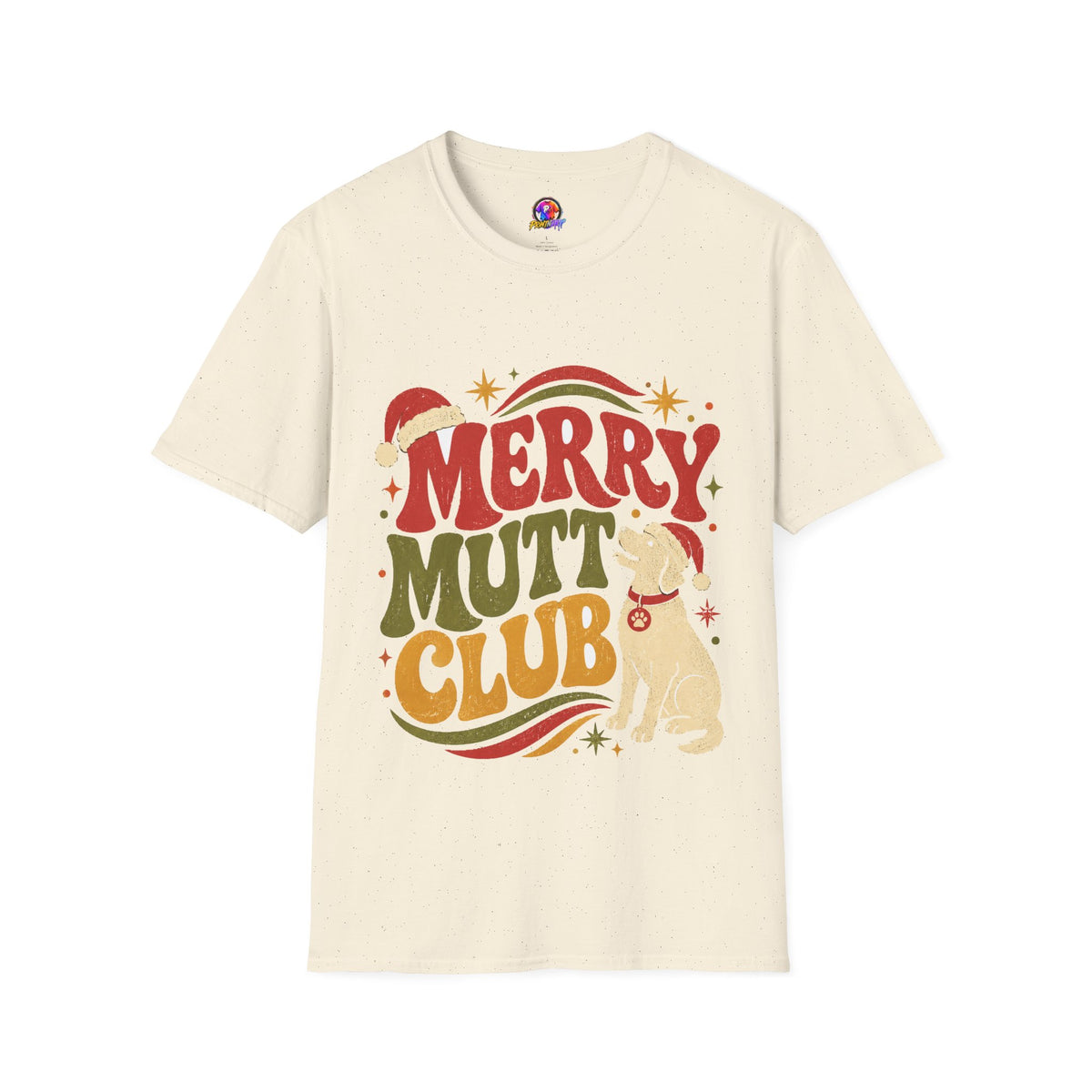 Merry Mutt Club T-Shirt — Retro Christmas Dog Lover Tee