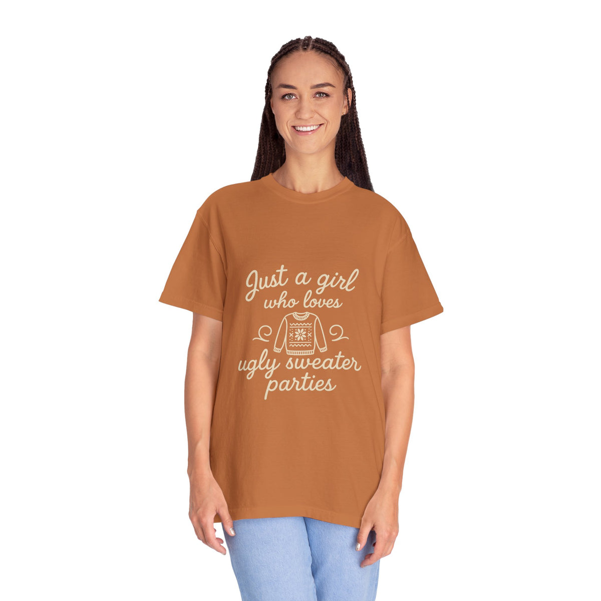 Ugly Sweater Party T-Shirt — "Just a Girl Who Loves Ugly Sweater Parties" - Trending Now - October 2026