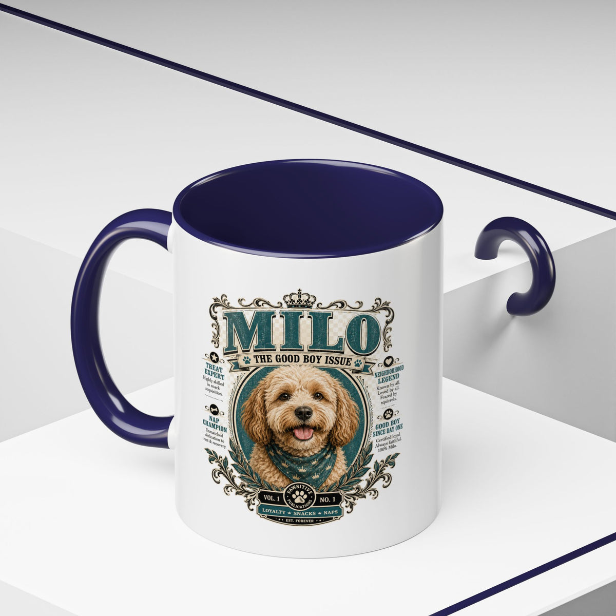 Milo Bailey Dog Dad Mom Milo Dog Portrait Coffee Mug — 'The Good Boy Issue' Accent Mug