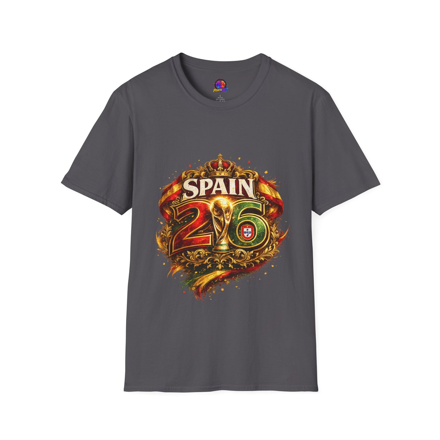 Spain 26 Graphic T-Shirt — Vintage Crowned Soccer Fan Tee