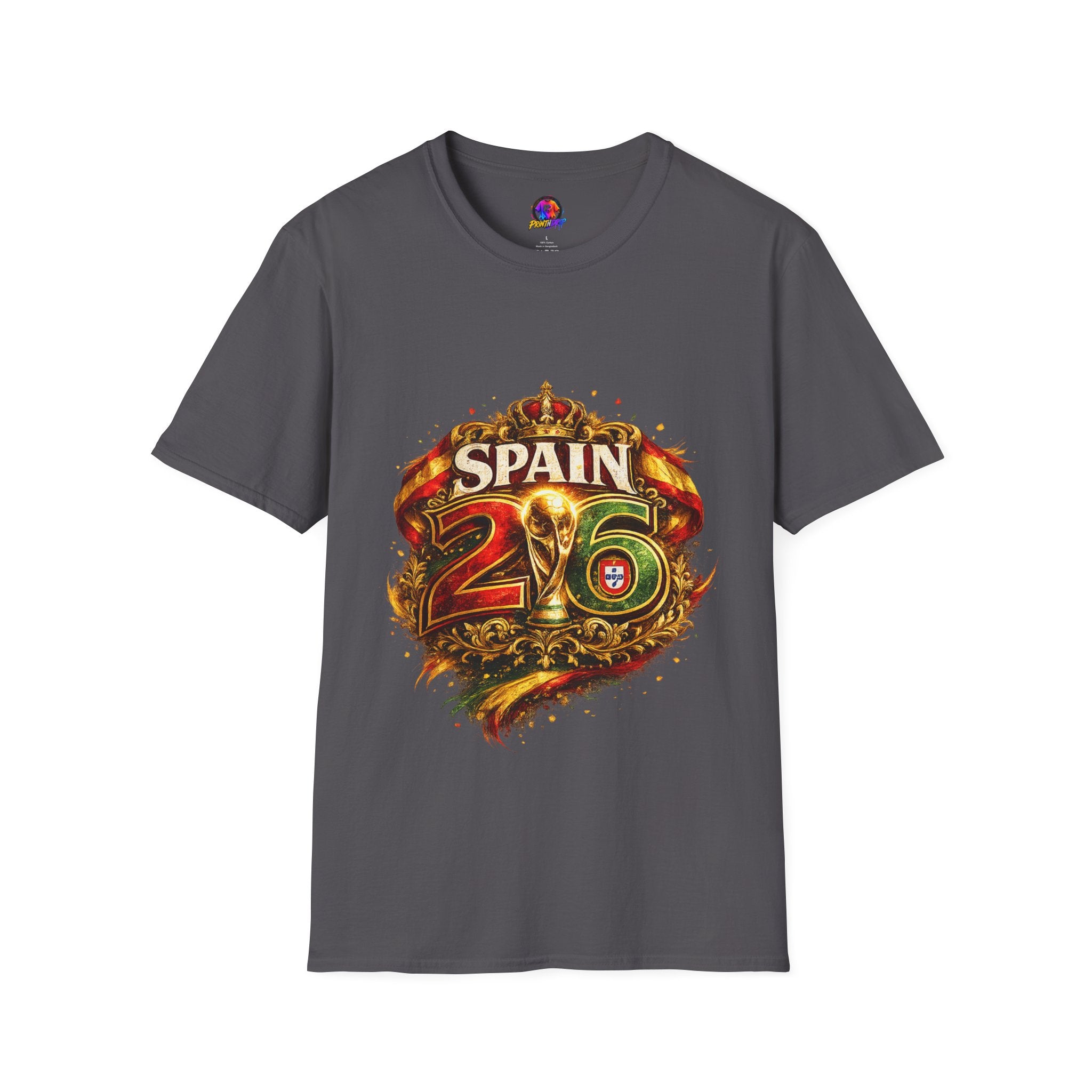 Spain 26 Graphic T-Shirt — Vintage Crowned Soccer Fan Tee