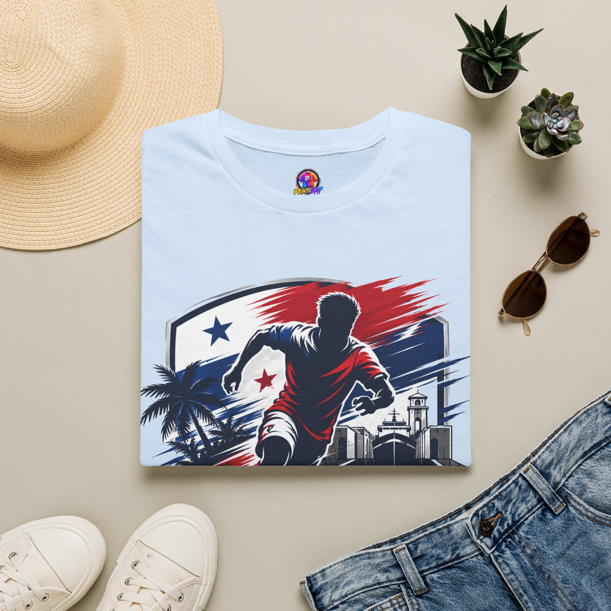 Canal Force Soccer T-Shirt - Patriotic Player Graphic Tee - Panama Shirt