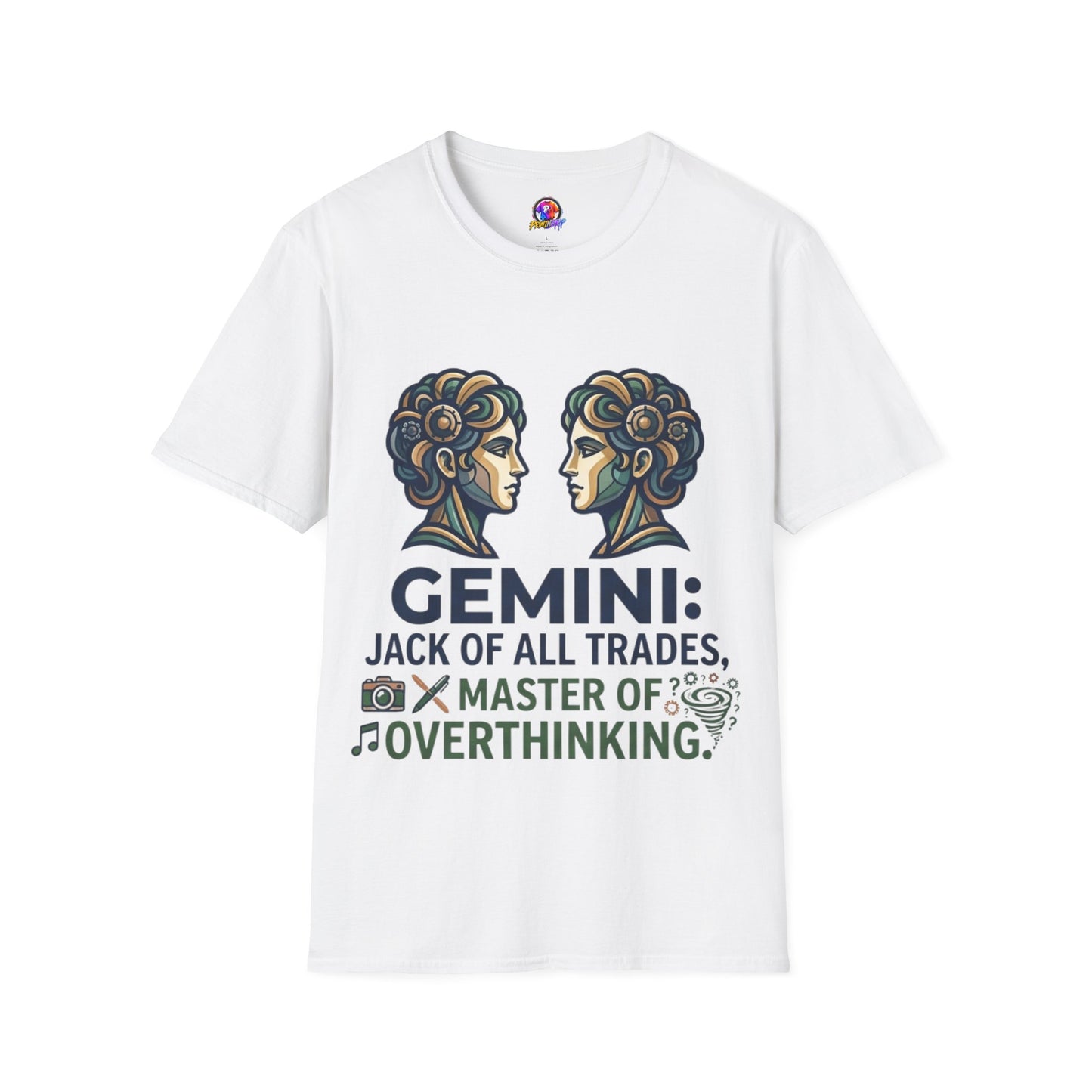 Gemini Zodiac T‑Shirt — Vintage Twins Astrology Tee ("Gemini: Jack of All Trades")